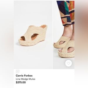 Carrie Forbes Sandals worn 1 time in excellent condition size 37